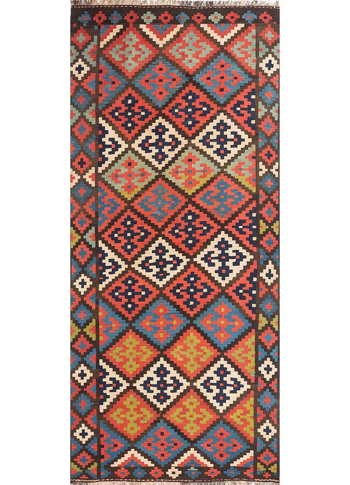 nayaab green wool flat weaves Rug - HeadShot