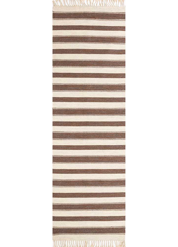 nayaab ivory wool flat weaves Rug - HeadShot