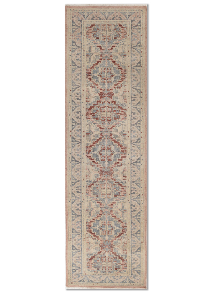 erbe pink and purple wool hand knotted Rug - HeadShot