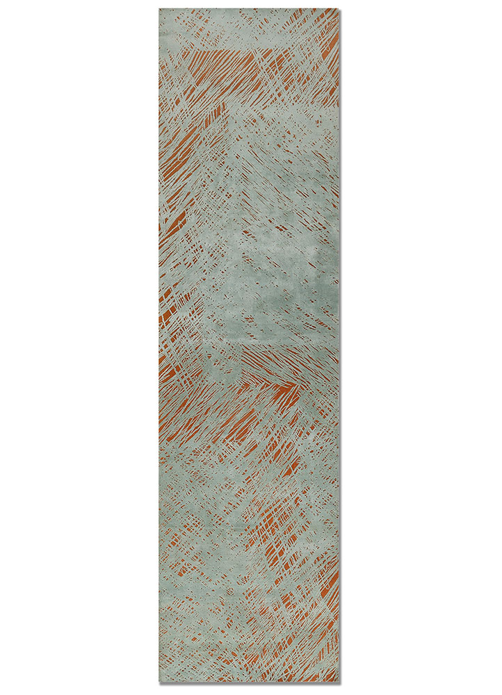 free verse by kavi green wool and silk hand knotted Rug - HeadShot