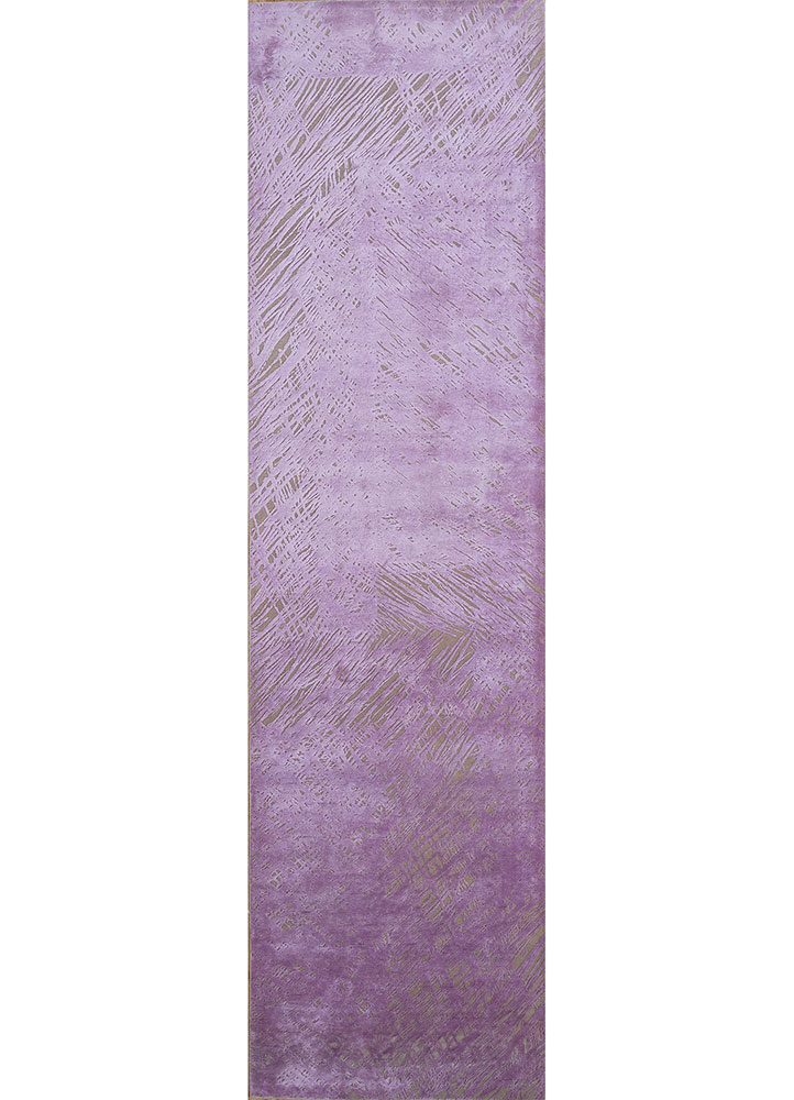 free verse by kavi pink and purple wool and silk hand knotted Rug - HeadShot