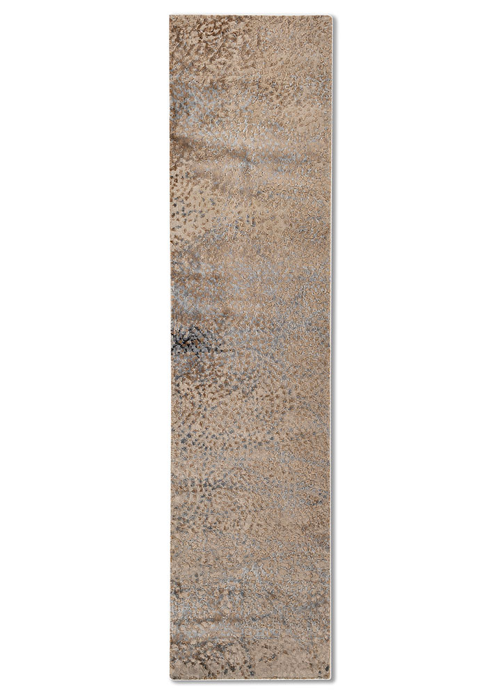 unstring by kavi ivory wool and bamboo silk hand knotted Rug - HeadShot