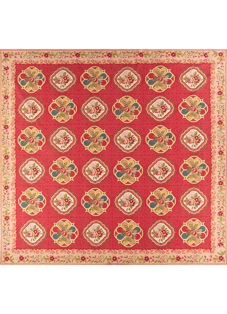 nayaab pink and purple wool flat weaves Rug - HeadShot
