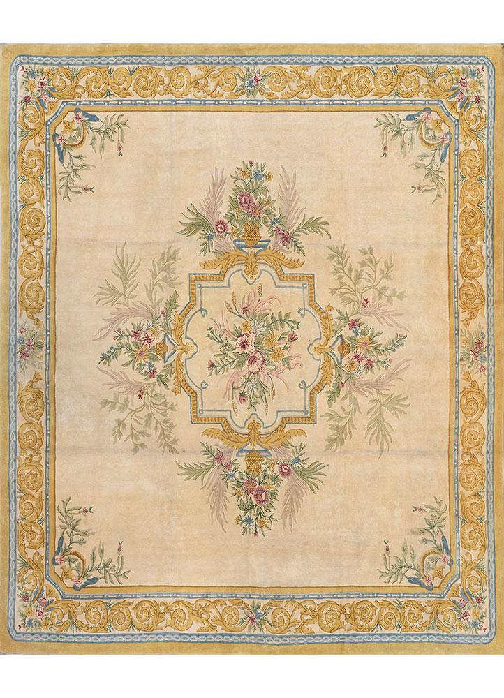 kora gold wool hand tufted Rug - HeadShot