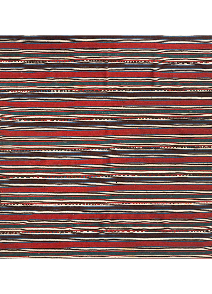 nayaab red and orange wool flat weaves Rug - HeadShot