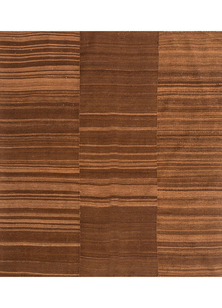 nayaab beige and brown wool flat weaves Rug - HeadShot