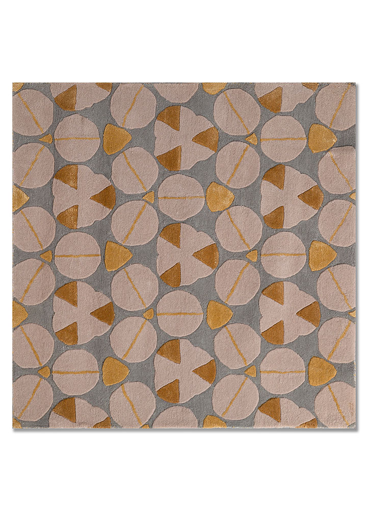 jaipur wunderkammer beige and brown wool and viscose hand tufted Rug - HeadShot