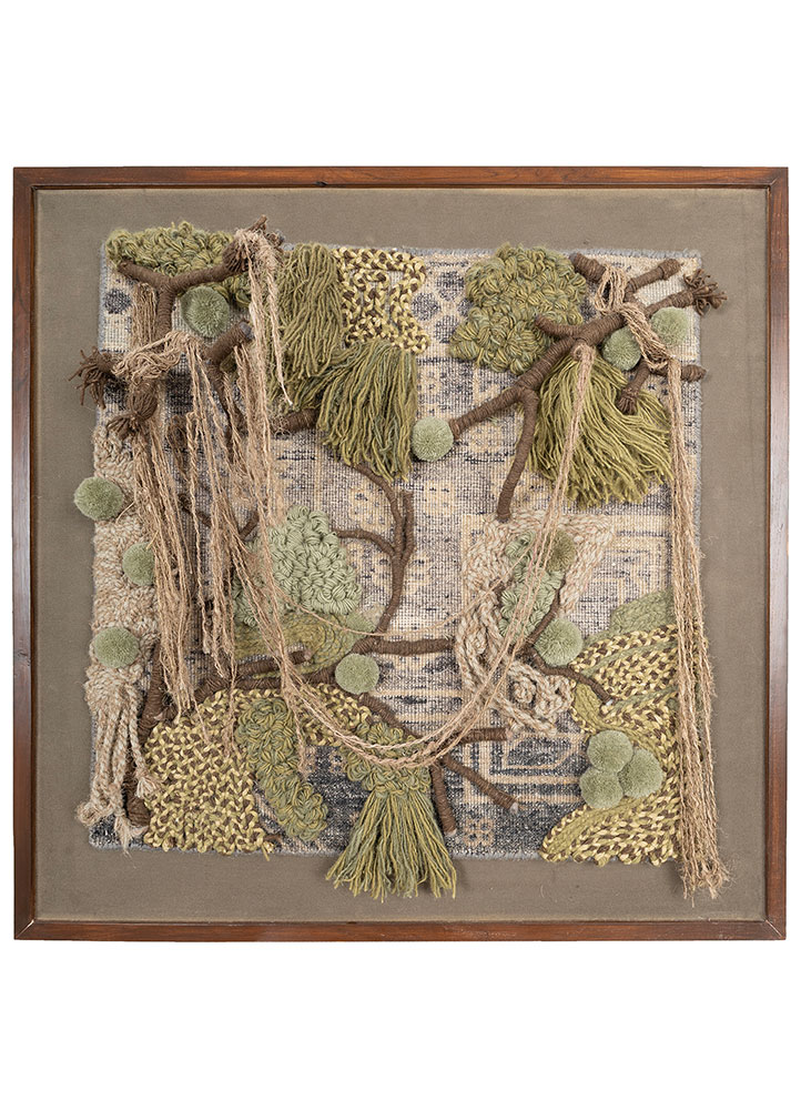 wall installation green wool and silk wall art WALL ART & TAPESTRY - HeadShot