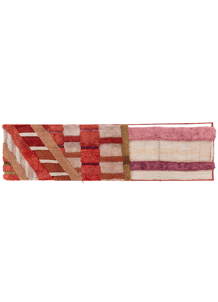 exposed spine pink and purple wool and bamboo silk hand knotted WALL ART & TAPESTRY - Rander