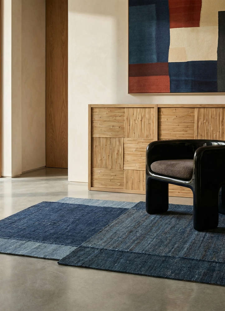 daaira grey and black jute and hemp flat weaves Rug - Rander