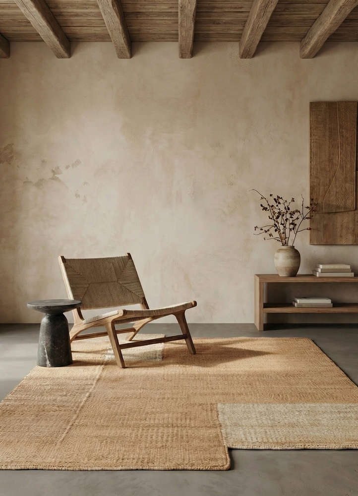 daaira beige and brown jute and hemp flat weaves Rug - Rander