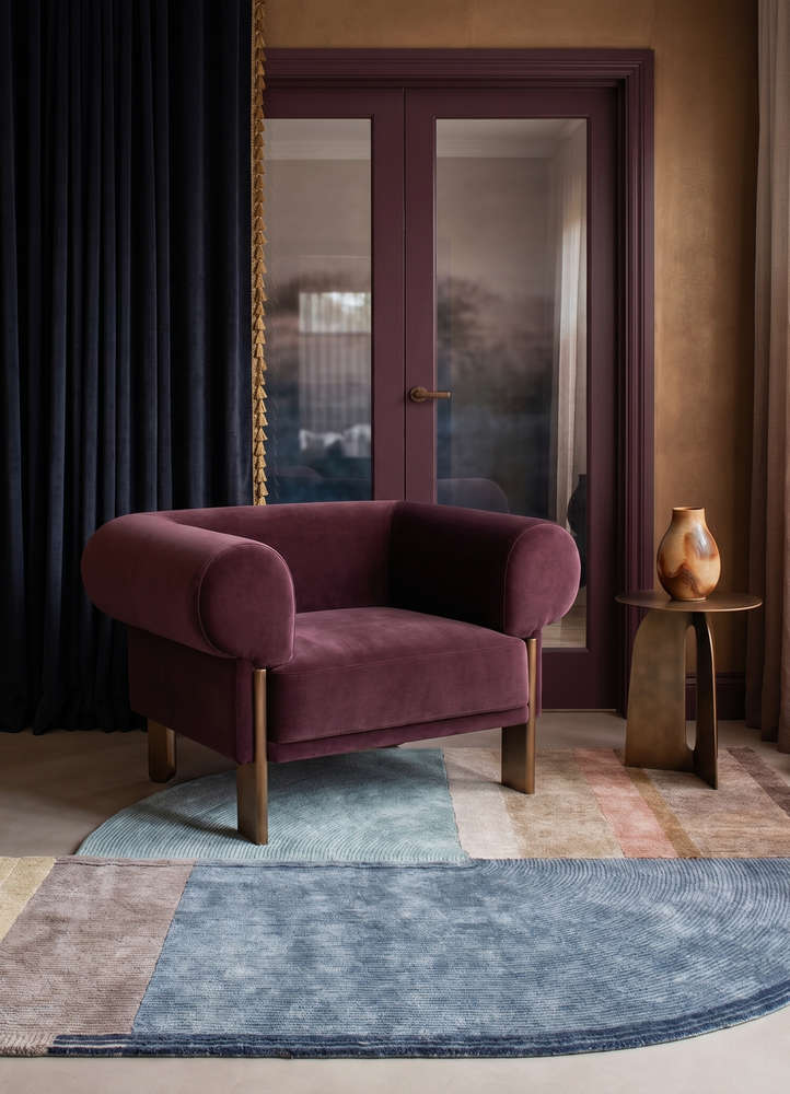 come around blue wool and viscose hand tufted Rug - Rander