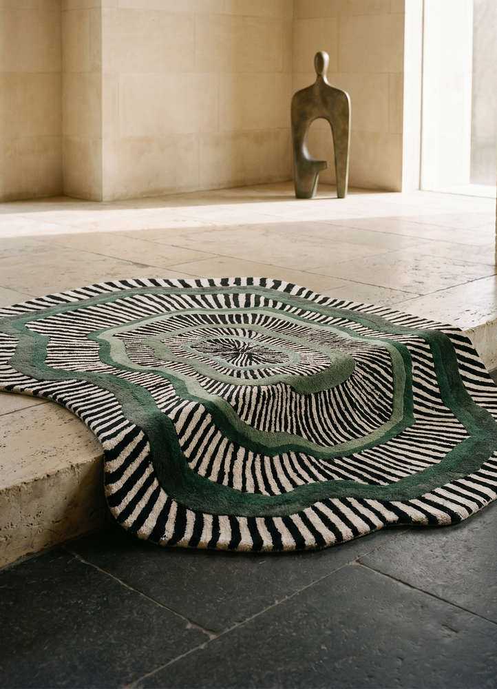 adrift grey and black wool and viscose hand tufted Rug - Rander