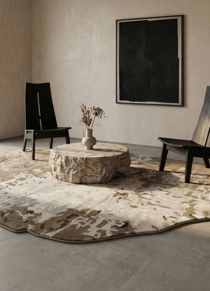 genesis ivory wool and viscose hand tufted Rug - Rander