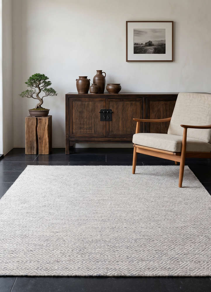 abrash beige and brown wool flat weaves Rug - Rander