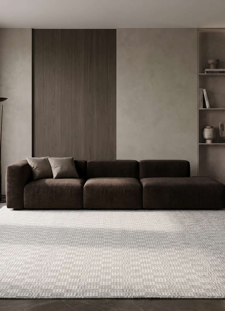 abrash grey and black wool flat weaves Rug - Rander