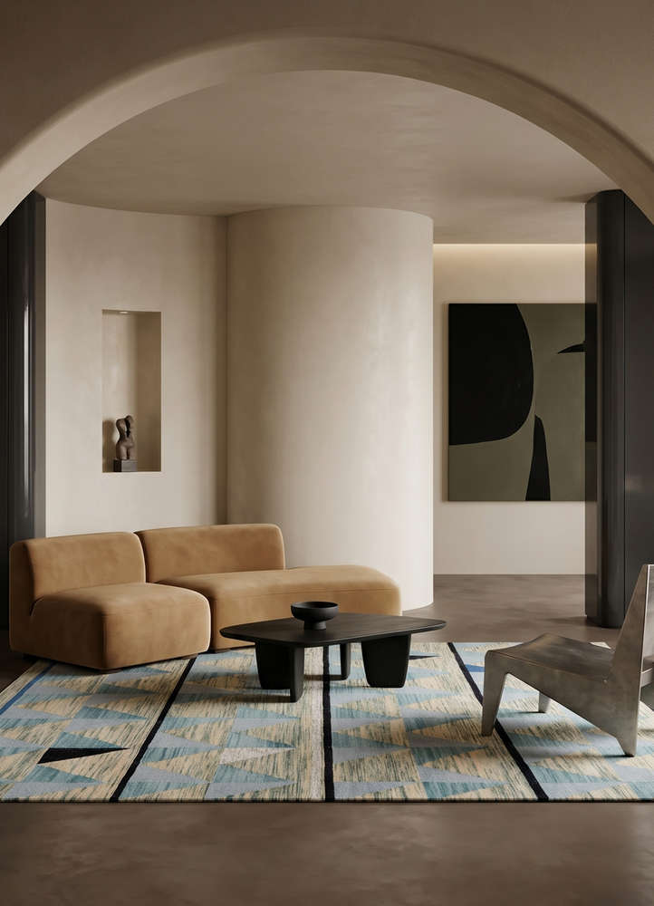 indusbar grey and black wool and viscose flat weaves Rug - Rander