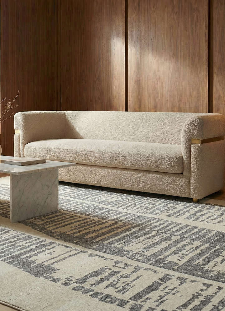 manifest ivory wool and bamboo silk hand knotted Rug - Rander