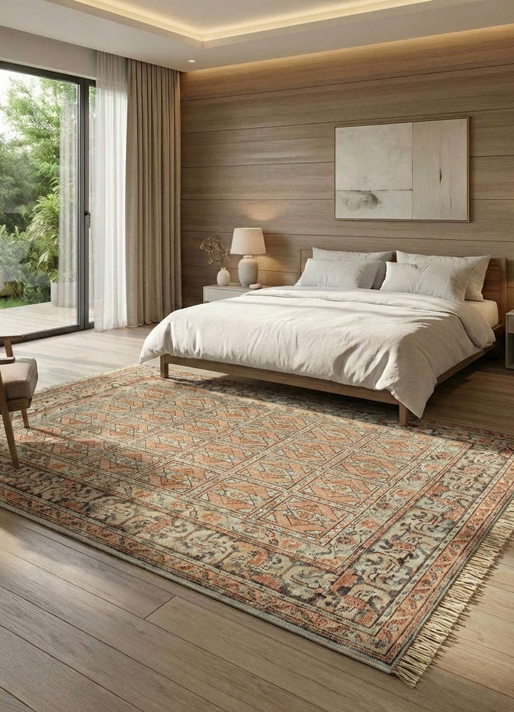 savana pink and purple wool hand knotted Rug - Rander