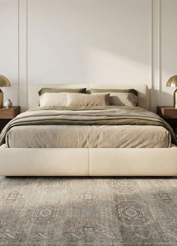 savana grey and black wool hand knotted Rug - Rander
