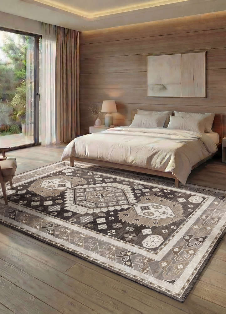 savana beige and brown wool hand knotted Rug - Rander