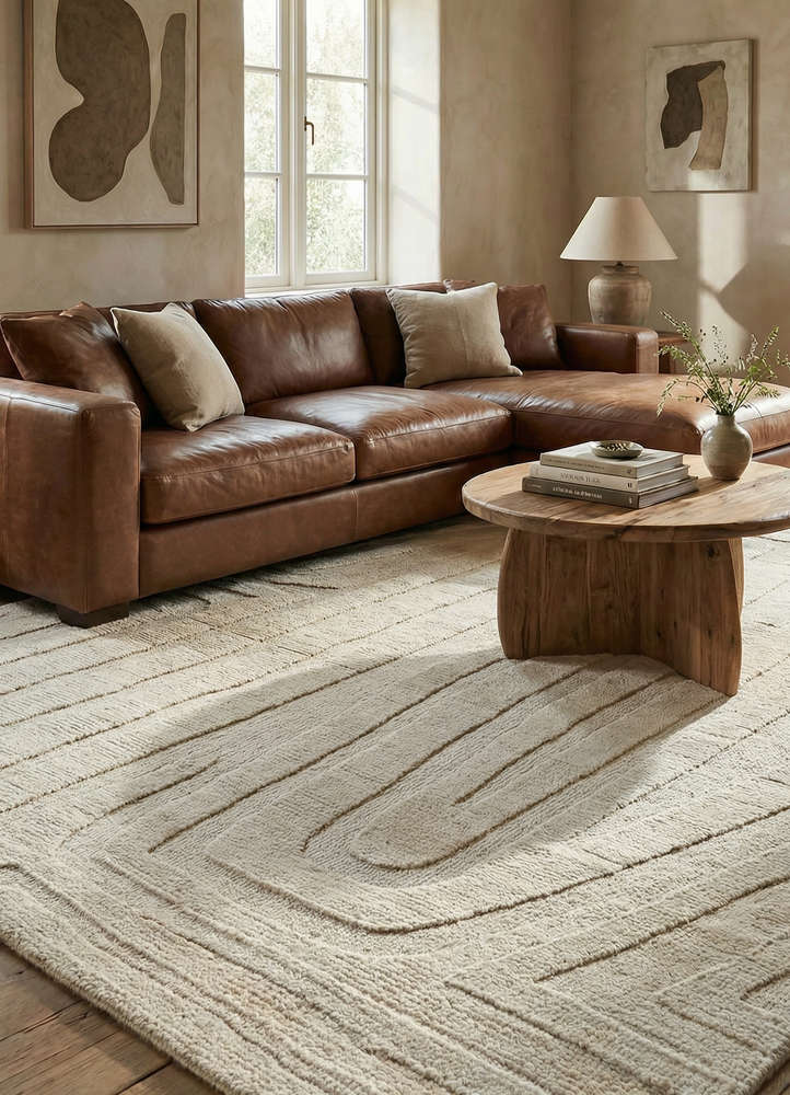 manifest ivory wool hand knotted Rug - Rander