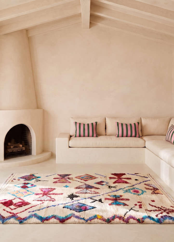 zuri ivory wool and viscose hand knotted Rug - Rander