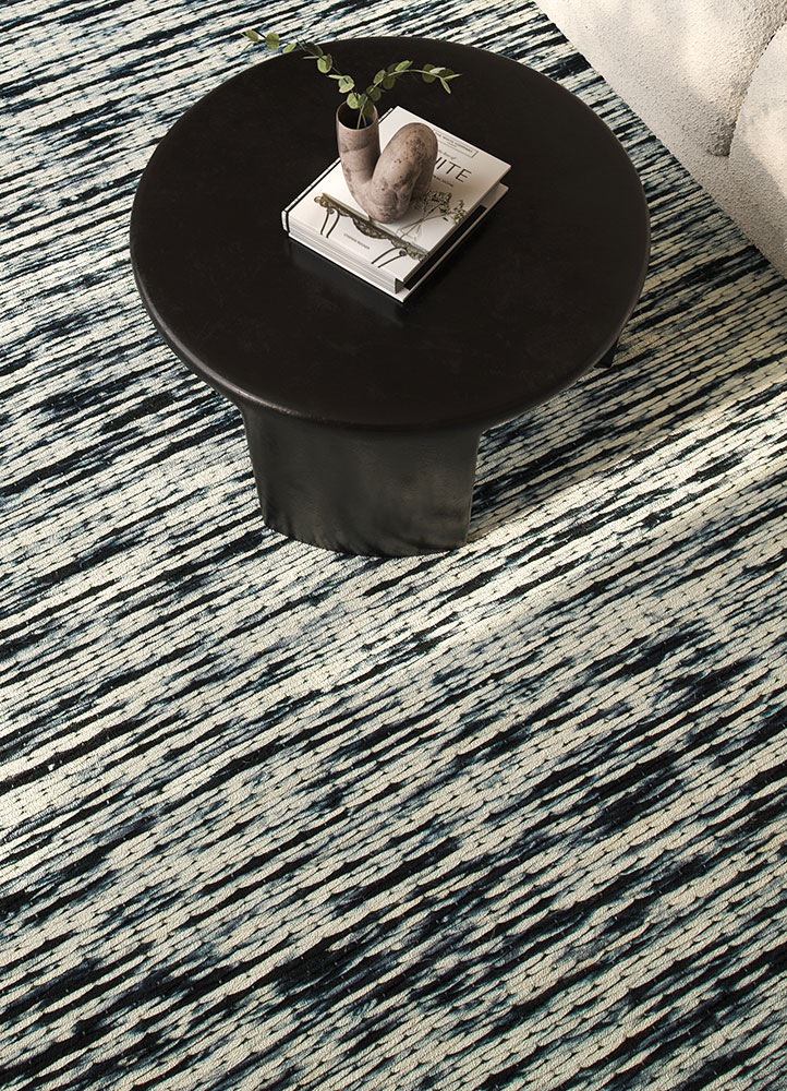 abrash grey and black wool flat weaves Rug - Rander
