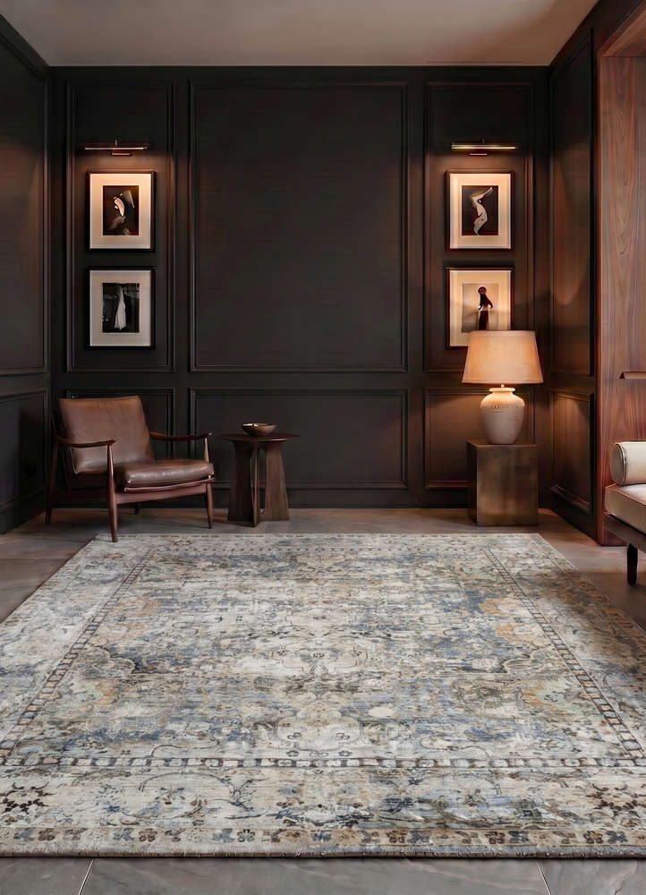 someplace in time ivory afghan wool hand knotted Rug - Rander