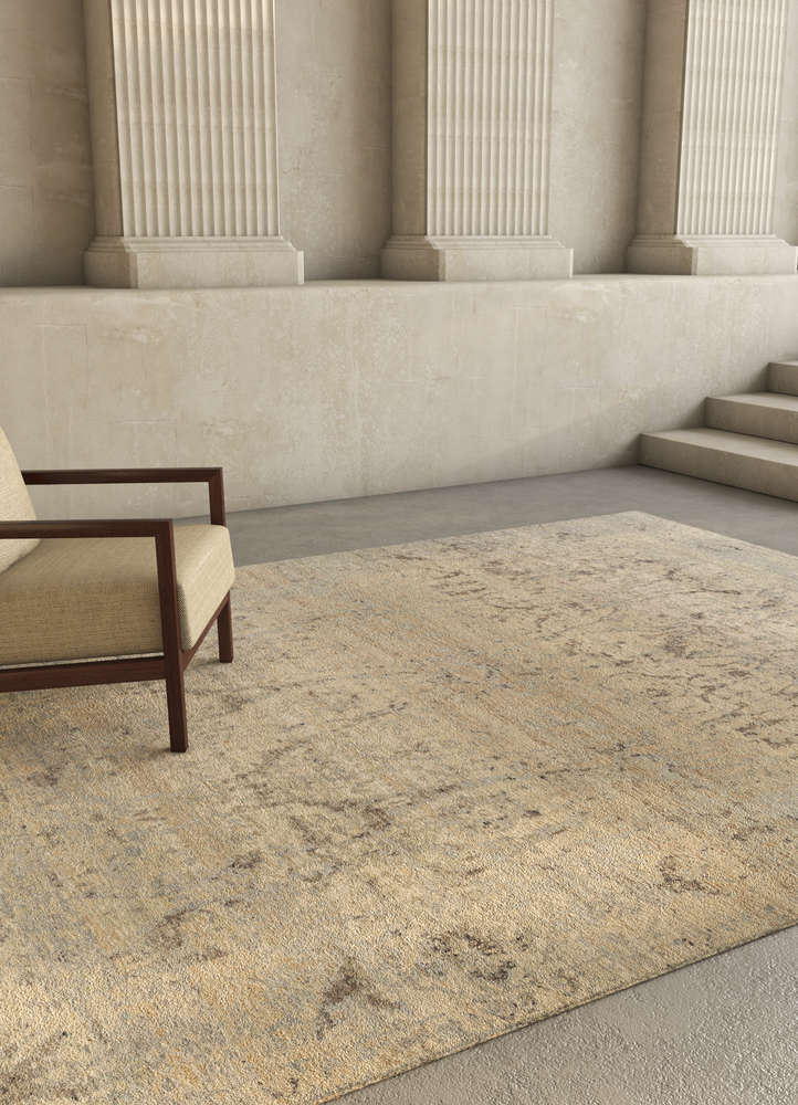 someplace in time beige and brown wool hand knotted Rug - Rander