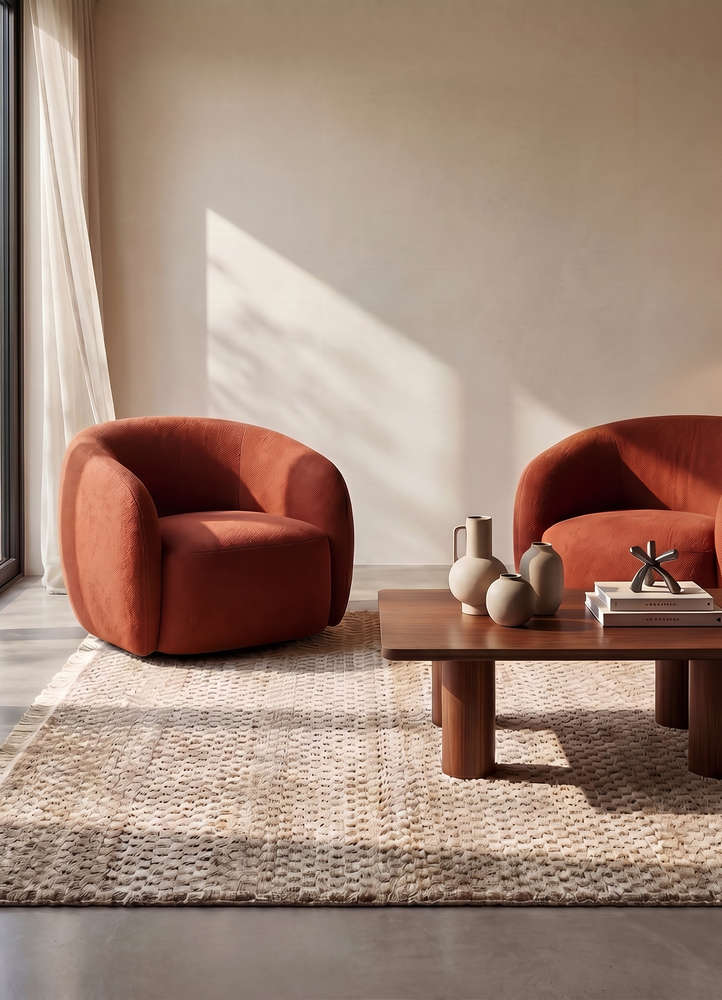 manifest beige and brown wool and silk hand knotted Rug - Rander