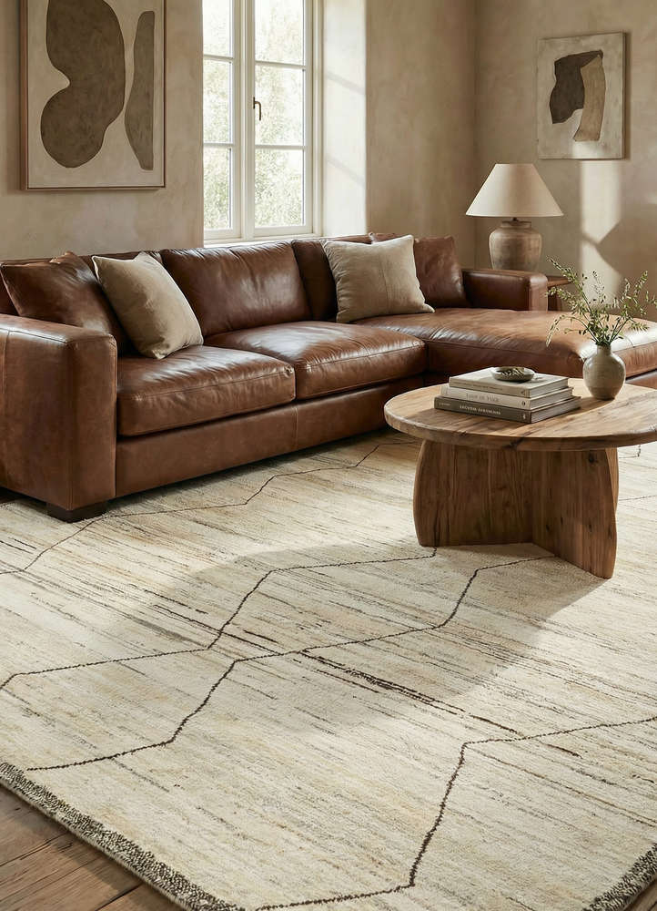 zuri ivory afghan wool hand knotted Rug - Rander