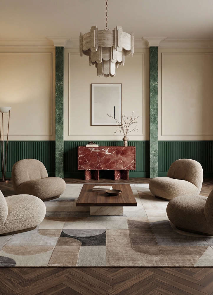 chaos theory by kavi grey and black wool and bamboo silk hand knotted Rug - Rander