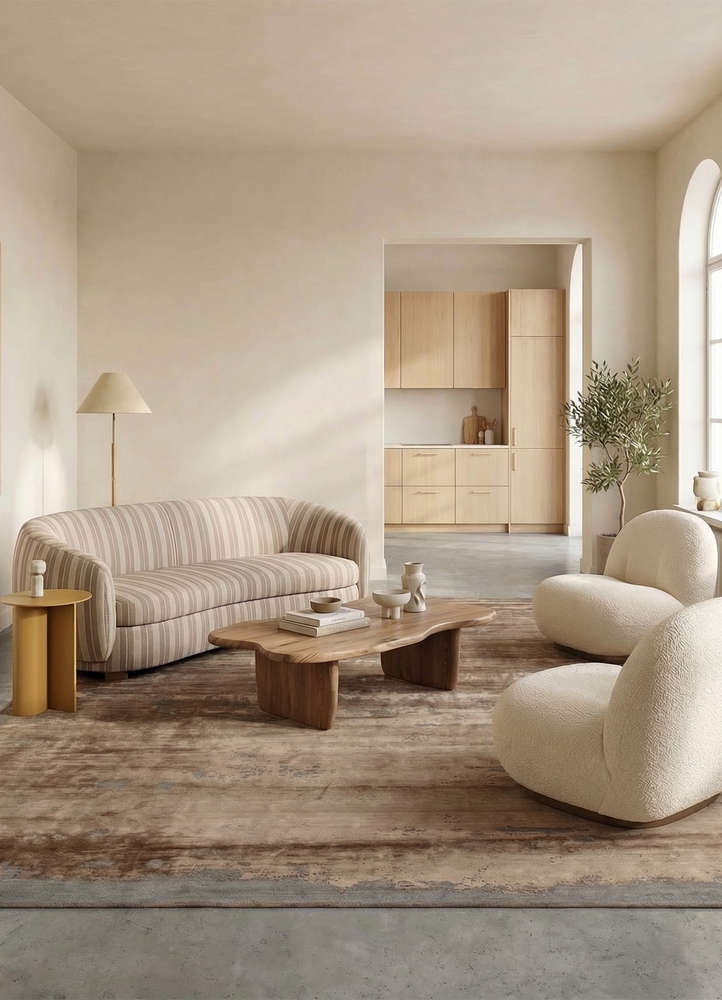 chaos theory by kavi gold wool and bamboo silk hand knotted Rug - Rander