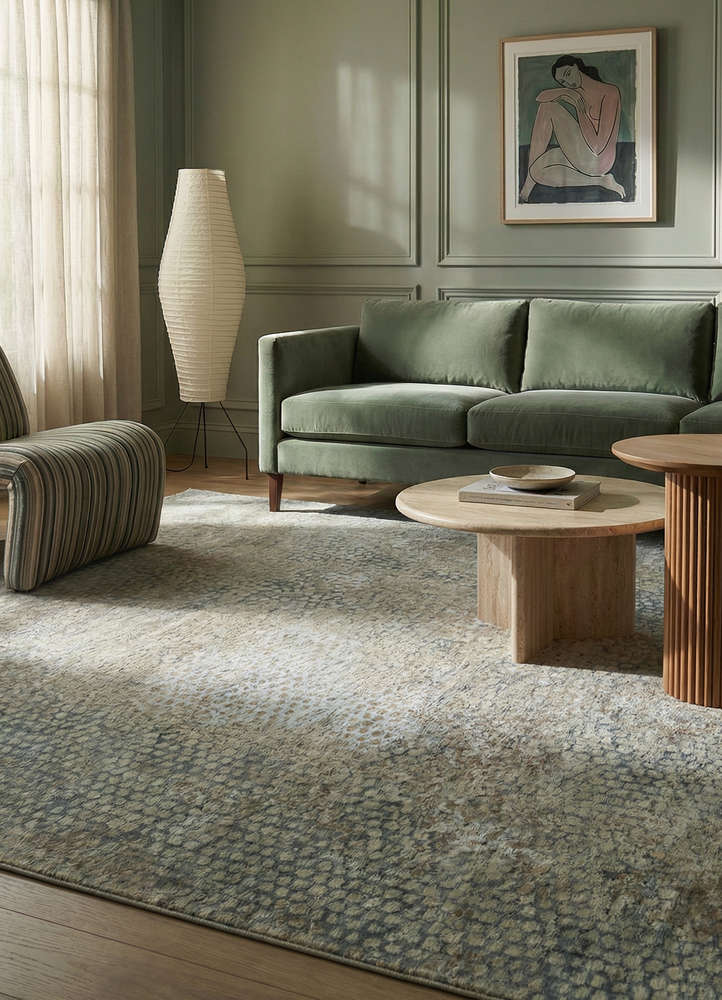 chaos theory by kavi grey and black wool and bamboo silk hand knotted Rug - Rander