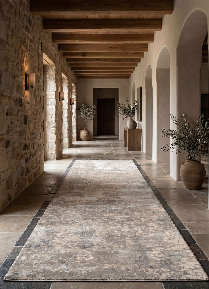 chaos theory by kavi grey and black wool and bamboo silk hand knotted Rug - Rander