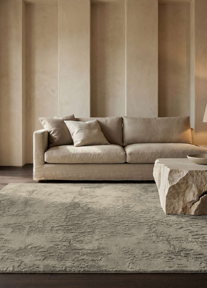 chaos theory by kavi grey and black wool and bamboo silk hand knotted Rug - Rander