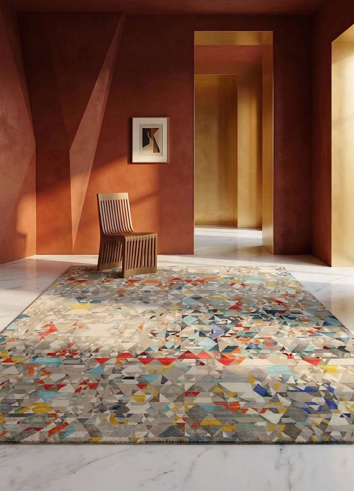 chaos theory by kavi multi wool and bamboo silk hand knotted Rug - Rander