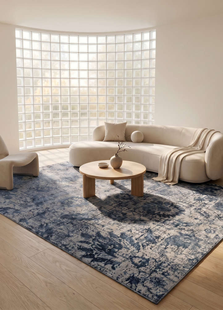 chaos theory by kavi grey and black wool and bamboo silk hand knotted Rug - Rander