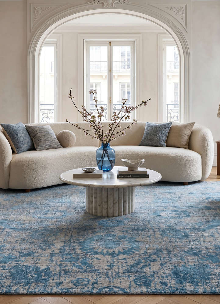 chaos theory by kavi grey and black wool and bamboo silk hand knotted Rug - Rander