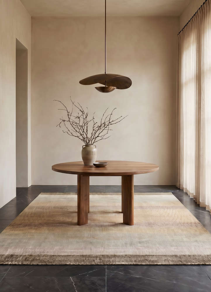 basis green wool and viscose hand loom Rug - Rander
