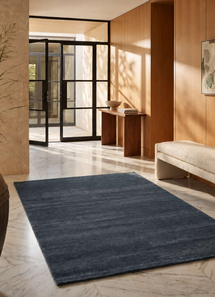 manifest blue afghan wool hand knotted Rug - Rander