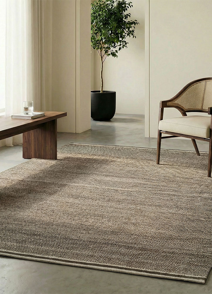 manifest beige and brown afghan wool hand knotted Rug - Rander
