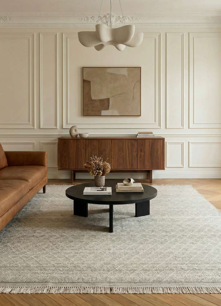 manifest beige and brown afghan wool hand knotted Rug - Rander