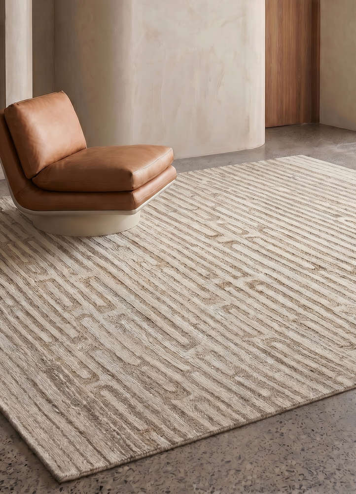 manifest ivory afghan wool hand knotted Rug - Rander