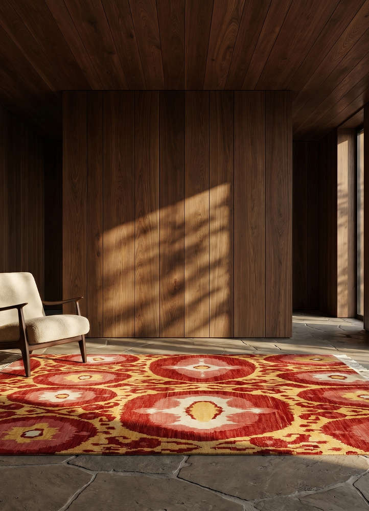savana red and orange wool hand knotted Rug - Rander