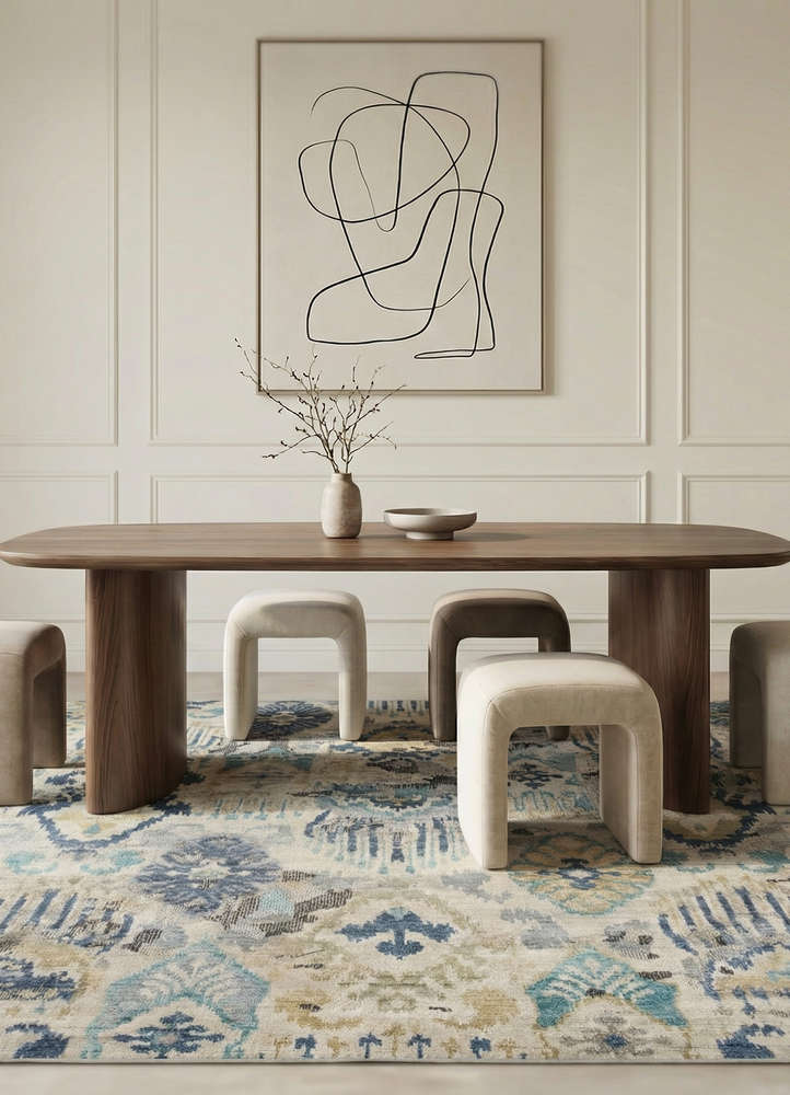 savana ivory wool hand knotted Rug - Rander