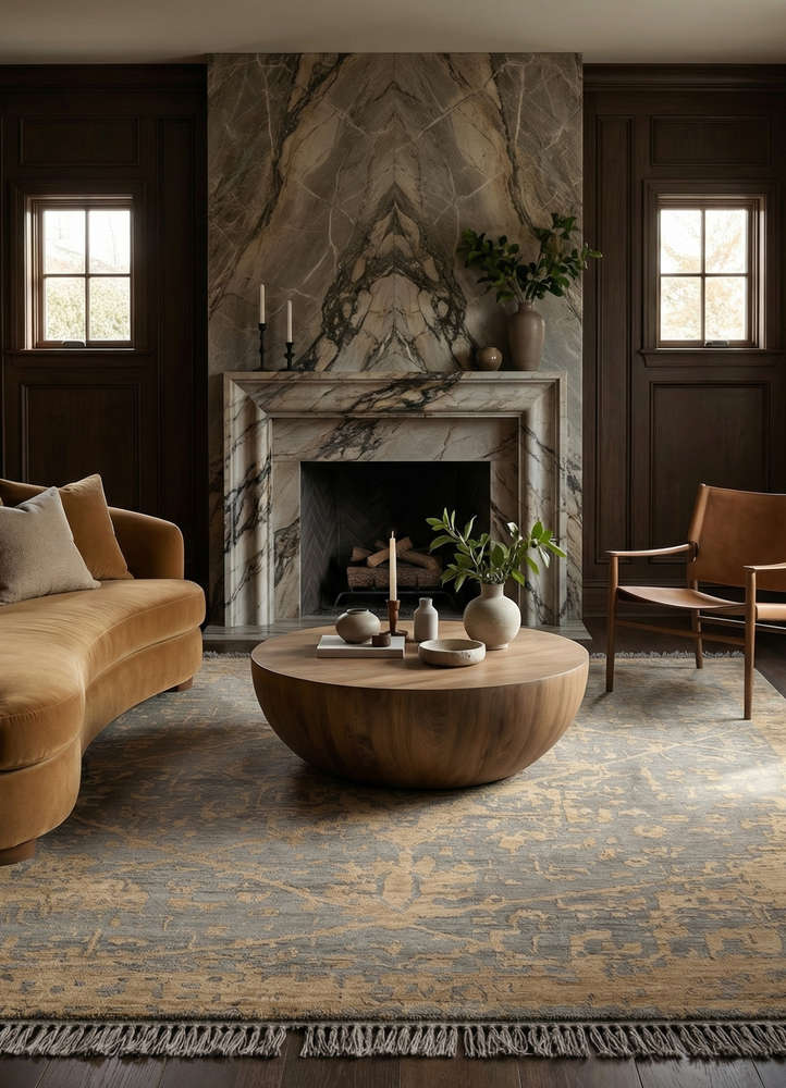 savana grey and black wool hand knotted Rug - Rander