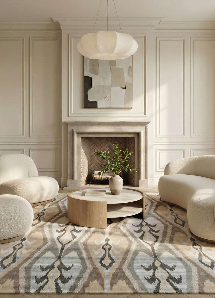 savana grey and black wool hand knotted Rug - Rander
