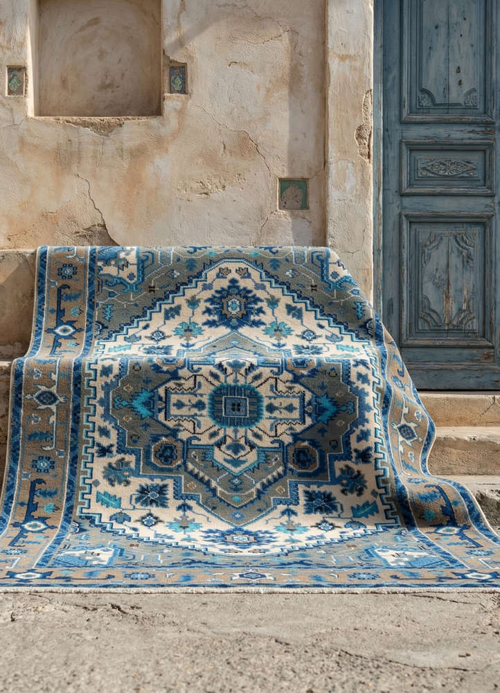 savana ivory wool hand knotted Rug - Rander